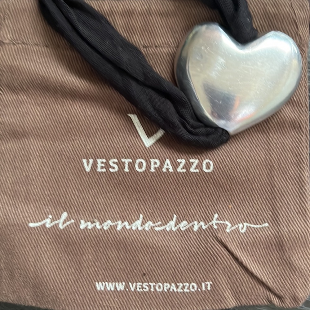 Black Vestopazzo Jersey Bracelet Heart